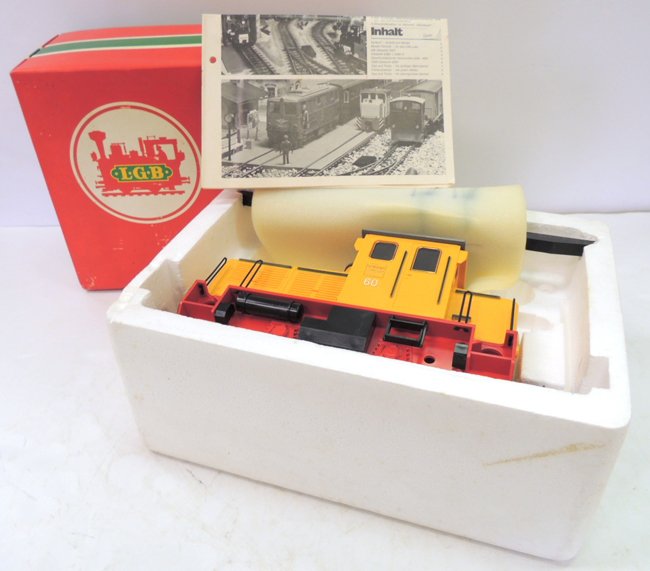L.G.B. 2060H yellow Diesellok Schoema CFL 150: L.G.B. 2060H yellow Diesellok Schoema CFL 150 w/ red box. Made in Western Germany; Box: 9"w x 13"l x 5.5"h