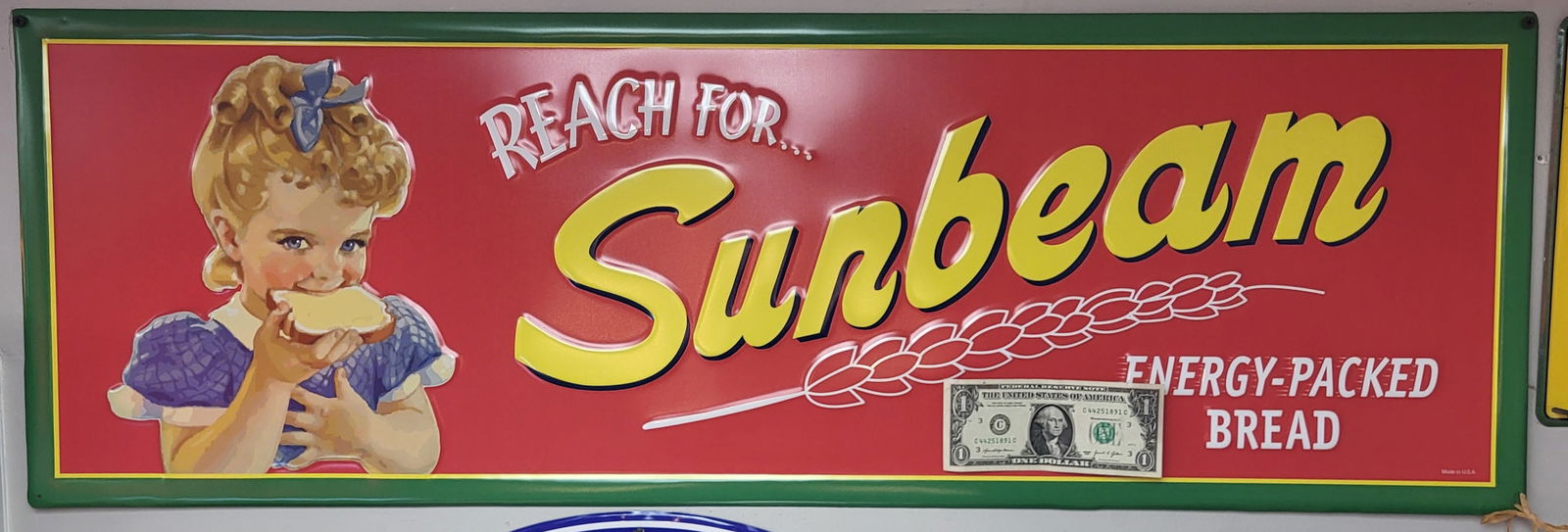 Sunbeam Tin Advertising Sign (1 of 2)