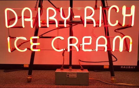 Dairy Rich Ice Cream Neon Window Sign