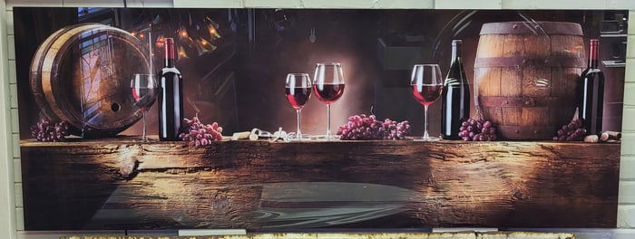 Wine Glass Picture All Glass Mount