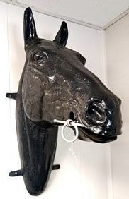 Black Sculpted Wall Mount Horse Head