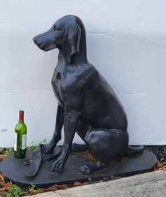 Black Lab Sitting With Collar
