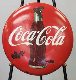 Large Coke Cola Button Sign