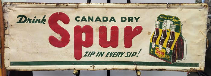 "Spur" Canada Dry Cola Tin Sign