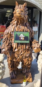 Large Teak Wood Sculpted Standing Bear