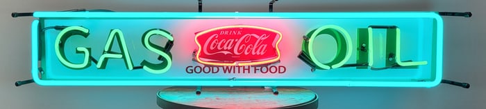 Gas & Oil Coke-Cola Gas Station Neon