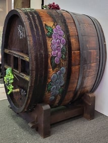Cognac Aging Barrel With Spout And Stand