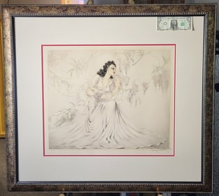 Original Wisteria Full Sheet Icart Drypoint And Etching