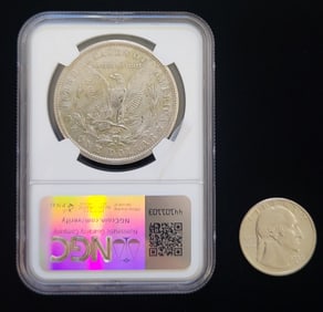 1921 AU 58 Morgan Dollar NCH -S