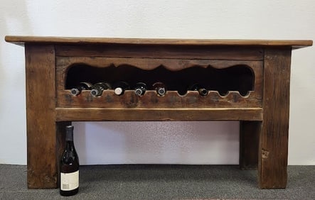Antique French Oak Console fitted with Wine Storage
