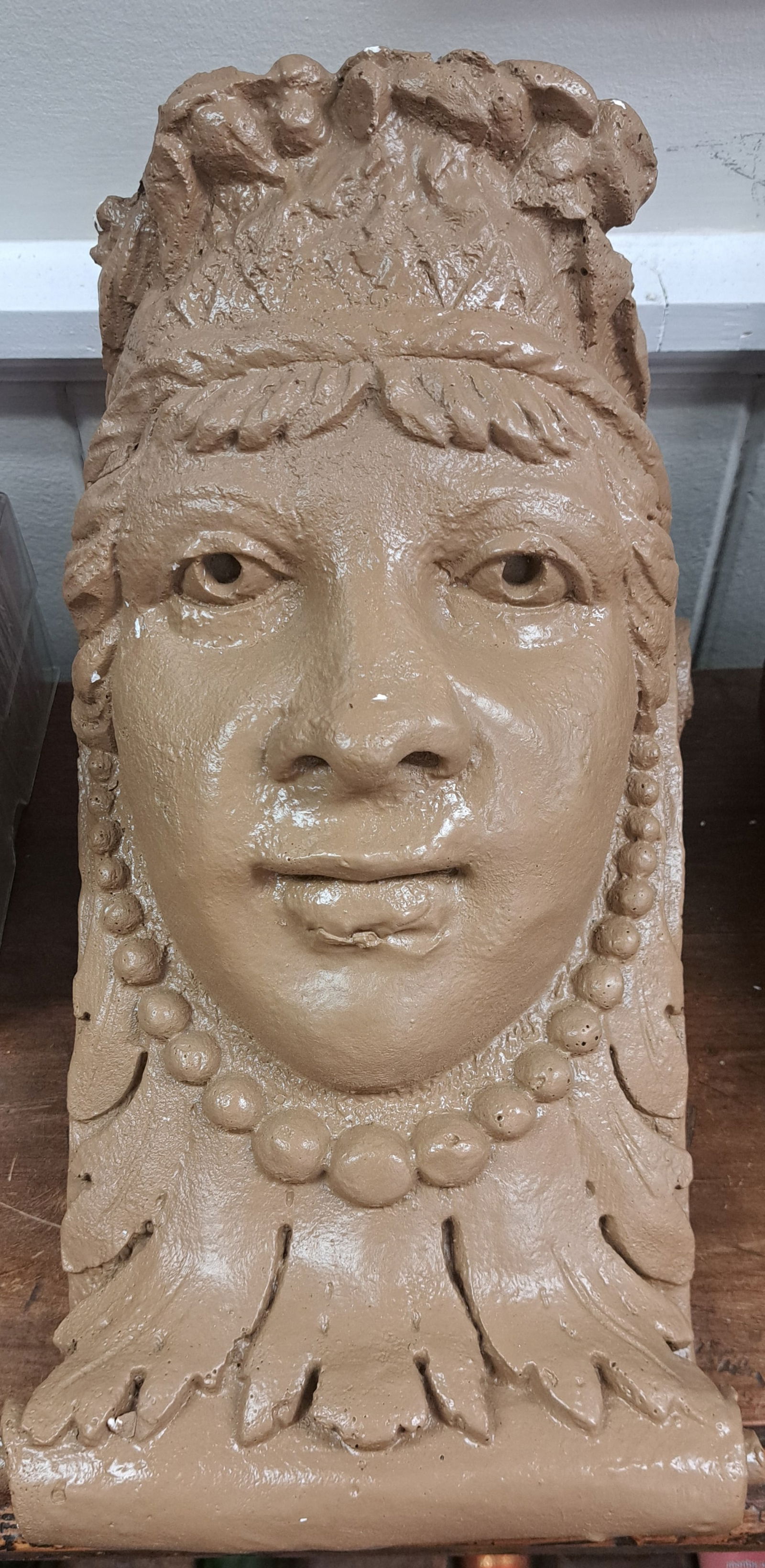 Tan Female Corbel Head (1 of 2)