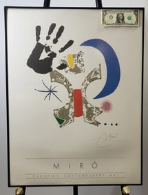 Miro Hand Signed Poster For Christie's Contemporary Art