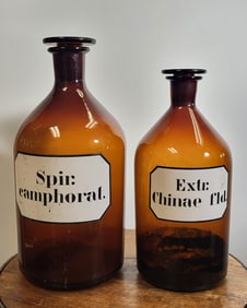 Two Antique Pharmacy Bottles