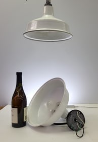 A Pair Of White Industrial Lights