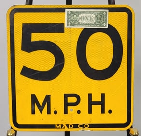 50 MP Original Turnpike speed sign