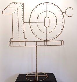 Vintage White Iron Window Display Stand Shaped As 10 (1 of 3)