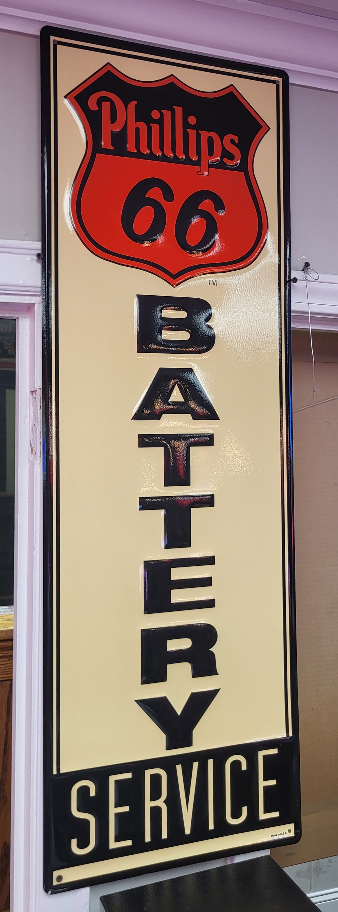 Phillips Route 66 Battery Service Sign (1 of 3)