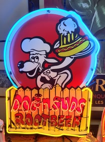 Dogs and Suds Root Beer Neon Sign