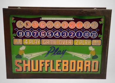 Shuffleboard Double Sided Wood Framed Sign