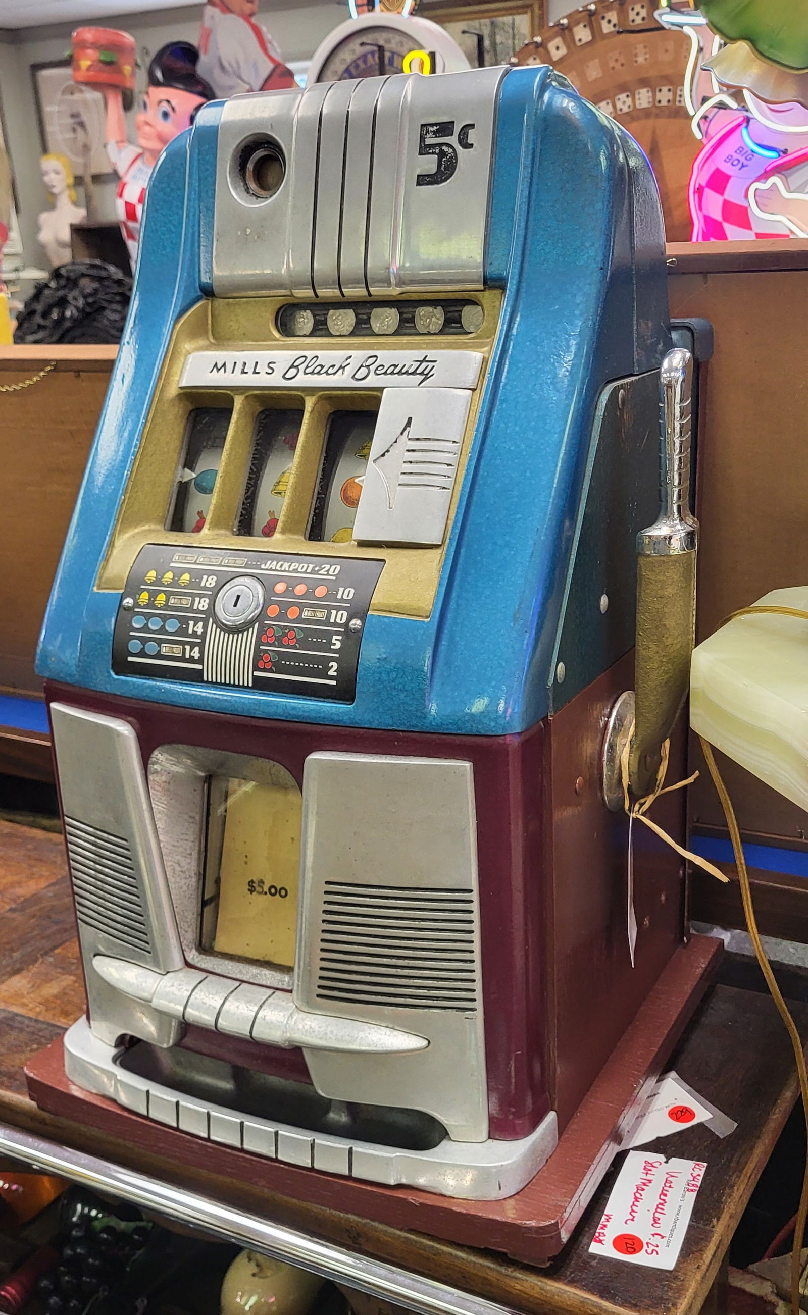 Mills 5 Cent Black Beauty Slot Machine (1 of 1)