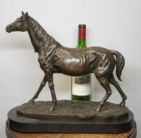 Horse Bronze after PJ Mene Bronze on Marble Base