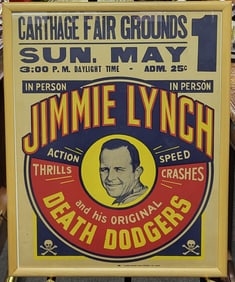 Jimmie Lynch Death Dodgers Motorcycle Racer Fairground Poster