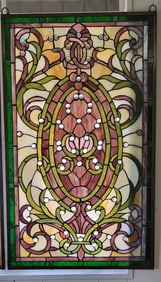 Floral Stained and Jeweled Window
