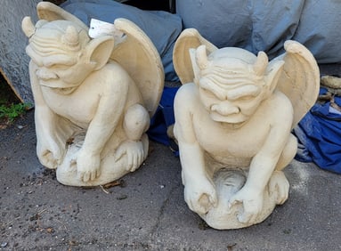 Gargoyle Guard Statues Cast Stone