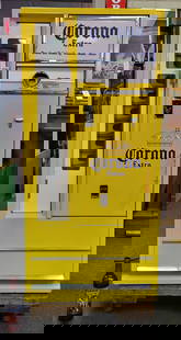 Corona Vending Machine, Restored 1960s Cavalier: Restored America Vending Machine, Corona Beverage Cooler, 1960s Cavalier - Model CSS-64FS Serial #443092. 55"h x 26"w x 22"d