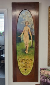 Oil on panel Advertising Panel for Moet and Chandon
