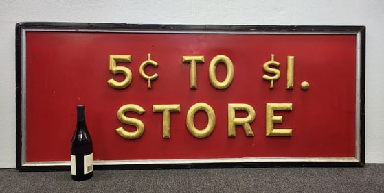 5 Cent To $1 Store Hanging Sign