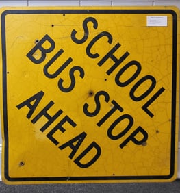 School Bus Stop Ahead, Traffic Sign