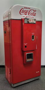 Very Fine Vendo V-80 Coke Machine: Very fine vendo V-80 Coke machine, A 1950's fully restored, fully functional bottle Coca-Cola vending machine. Minor scuff and dent to body (see pictures) otherwise in fine condition and fully functio
