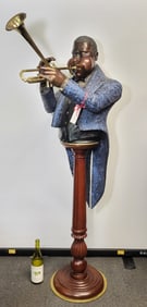 "Hot Horn' Minstrel in Tails. Presented on a pedestal. Signed A Matthews 6 of 28.