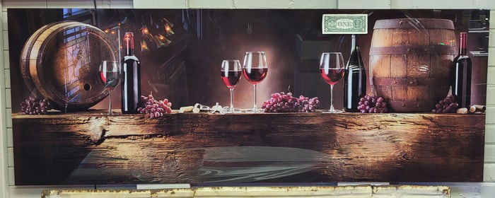Wine Glass Picture All Glass Mount