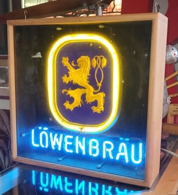 1970's Lowenbrau Neon Sign in Original Case