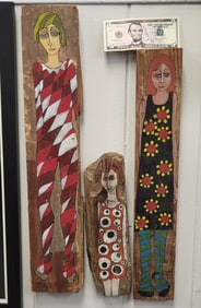 Martha Cassels Painted Figures on Planks