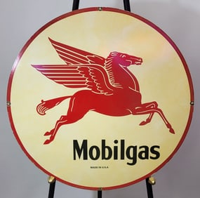 Mobile Gas heavy iron sign,