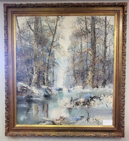 Winter Landscape By Marcus, Oil On Canvas