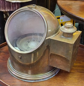 Brass ships compass with lantern