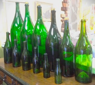 Set of 12 Vintage French Champagne Bottles
