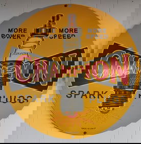 Champion Spark Plugs Enamel Sign, 32" Diameter