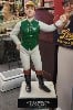 Jockey With Green Shirt Hitching Post in cast iron. 30" H x 18" W x 10" D (1 of 4)