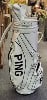Vintage Ping 6-Way Cart Golf Bag - White/Black Autographed Sammy Davis Jr. 36" H x 16 " Diameter