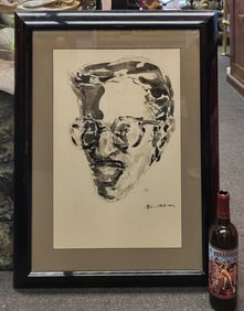 Watercolor Portrait Of Sammy Davis Jr, Provenance Sammy Davis Jr Family. 30" X 23"