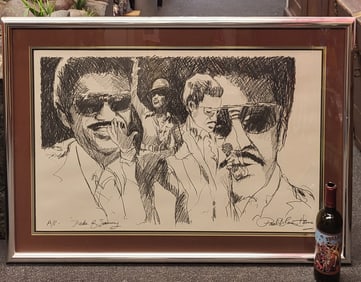 Drypoint Sketch of Sammy Davis Jr, Provenance Sammy Davis Jr Family.