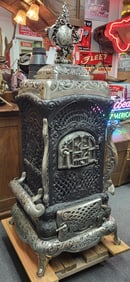 Moore's Air Tight Heater Cast Iron Stove. 62" H x 27" W x 32" D