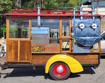 Original Dunbar Peanut and popcorn wagon (Hwy Trailer Included), 10000 Just spent on re-chroming.