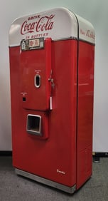 A 1950's fully restored, fully functional bottle Coca-Cola vending machine. Minor scuff and dent to