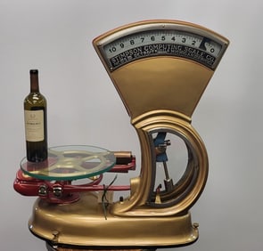 Rare Stimpson Computing 10lb General Store Scale Glass tray. Stimpson Computing Scale Co., Detroit,